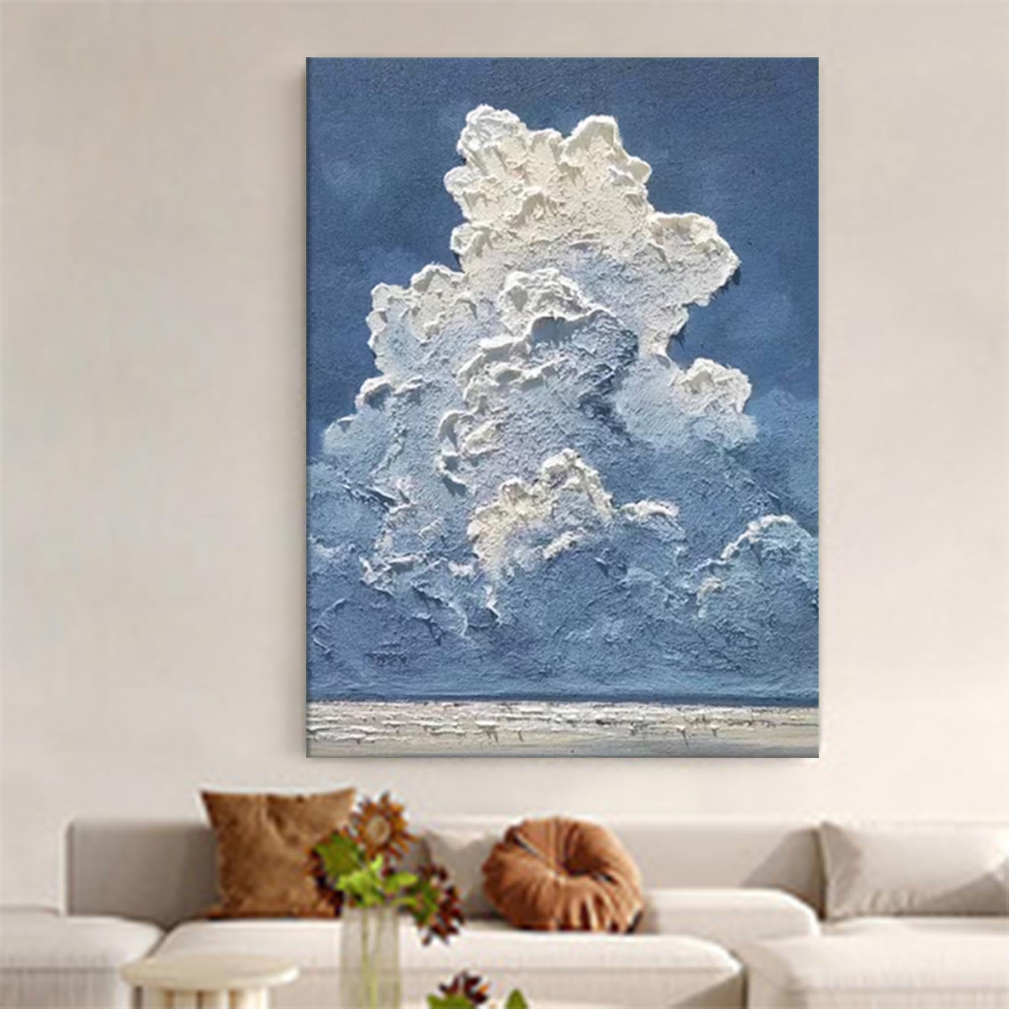 Cumulus - Sculptural Cloud 3D Wall Art Textured Canvas