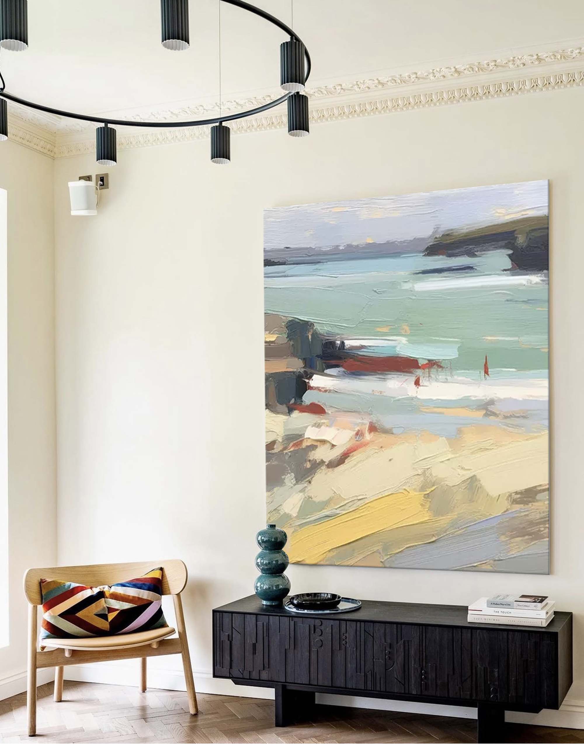 Windswept Shore - Textured Coastal Wall Art in Impressionist Style