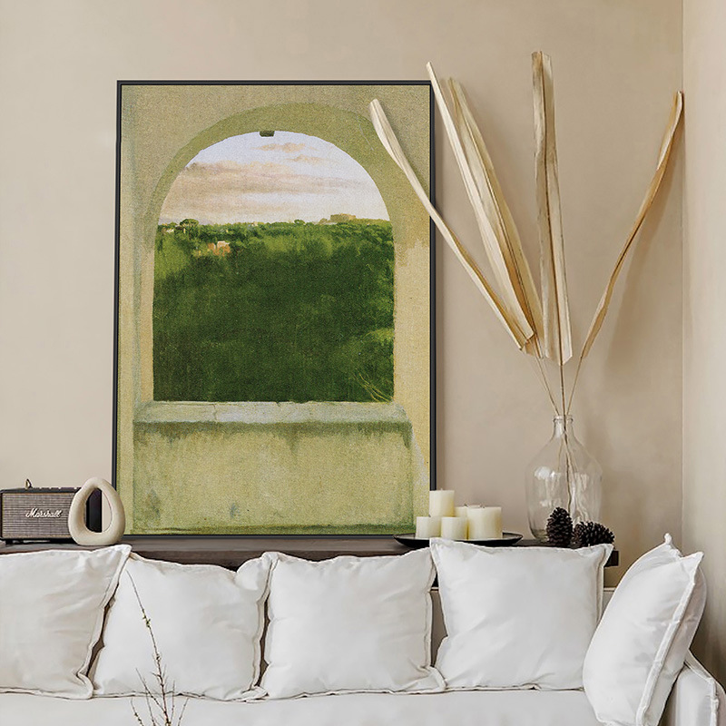 Tuscan Window - Vintage Wall Art Landscape Painting