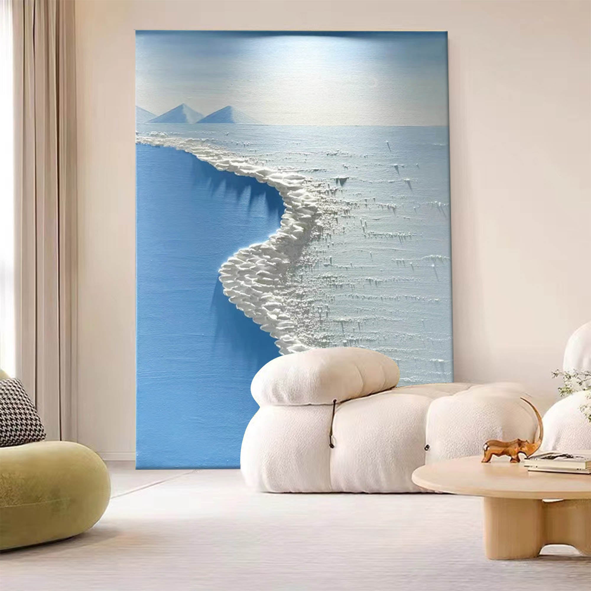 Arctic Shore - White Textured Wall Art 3D Coastal Painting