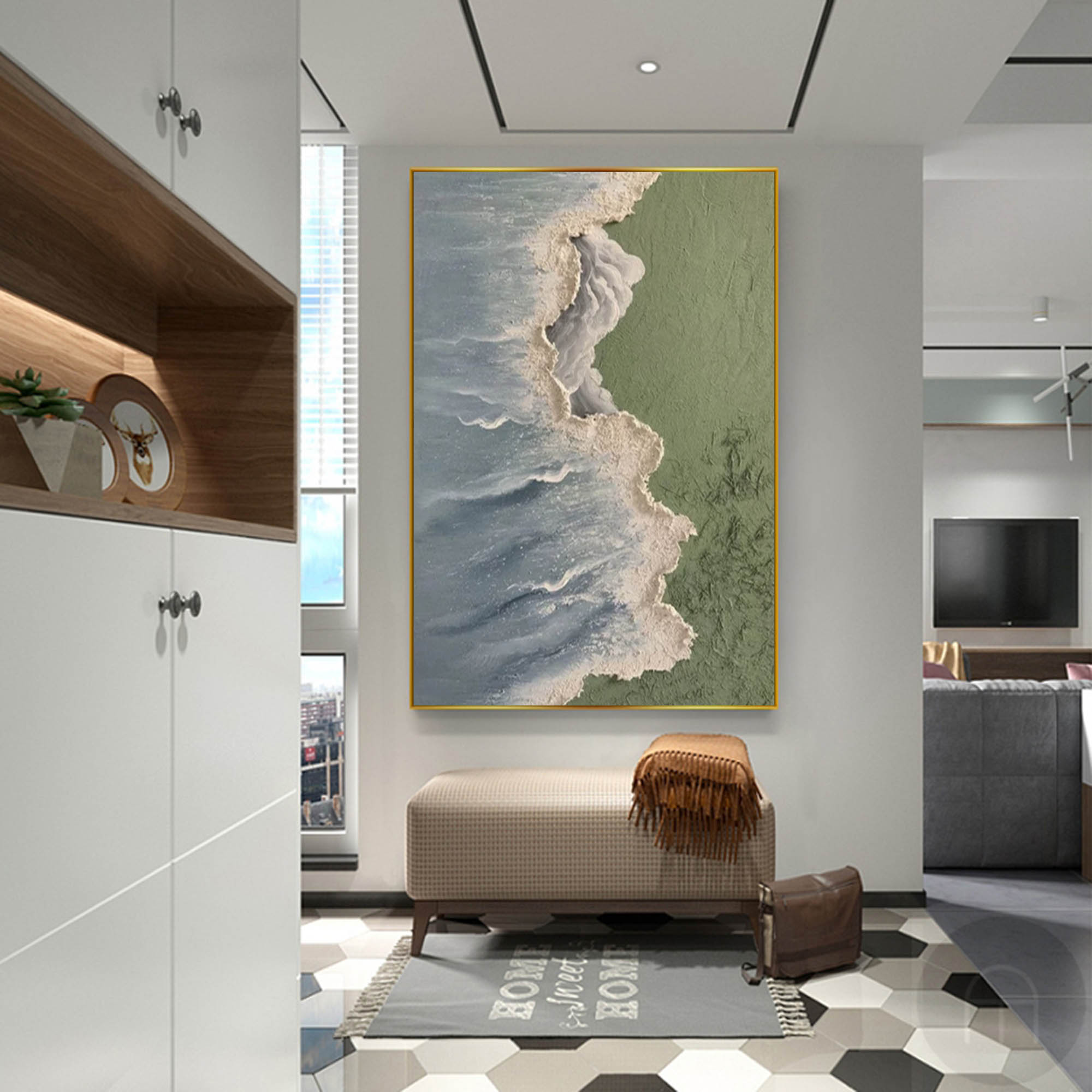 Coastal Relief - Ocean Wall Art 3D Textured Beach Canvas