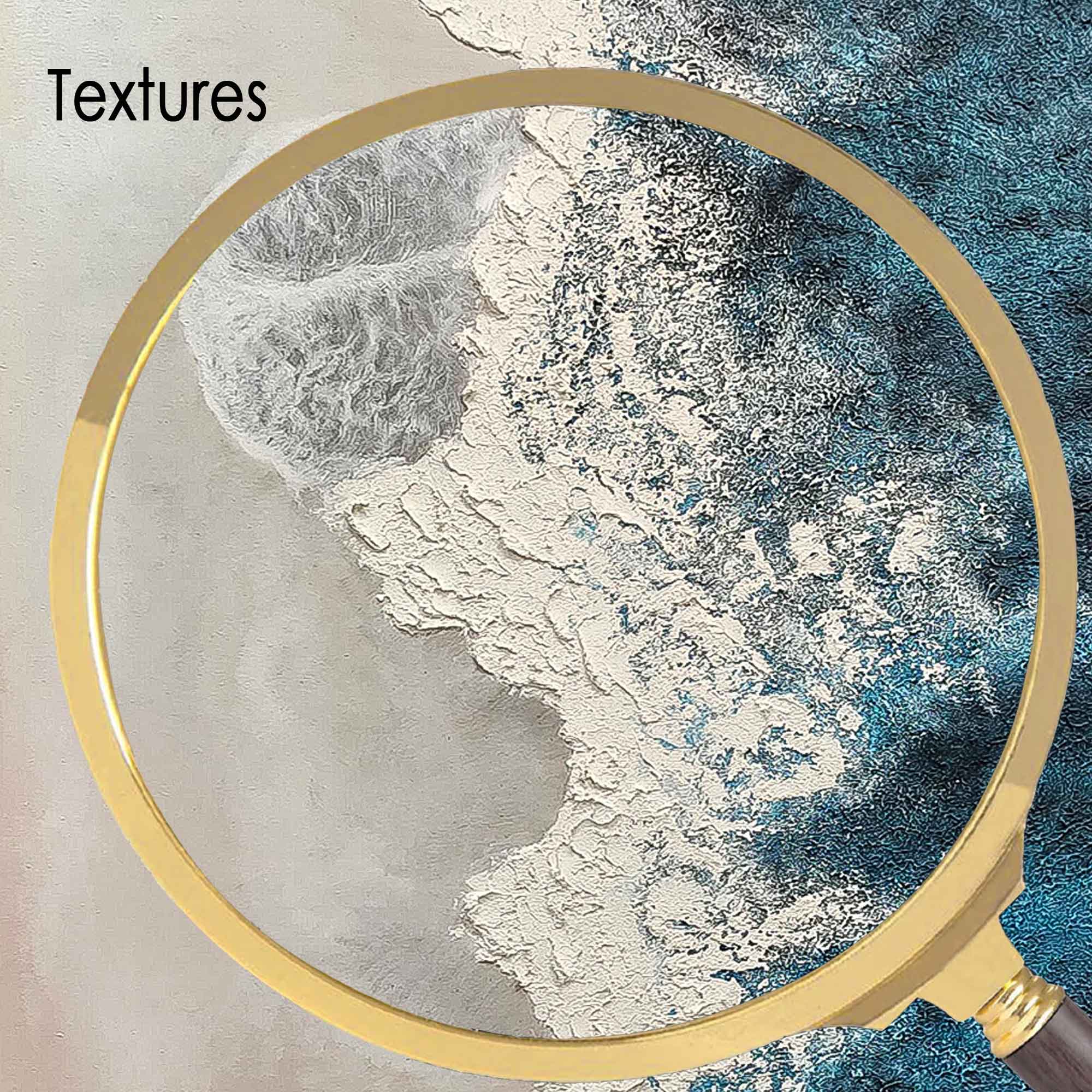 Ocean Crest - Textured 3D Coastal Wall Art, Blue and White