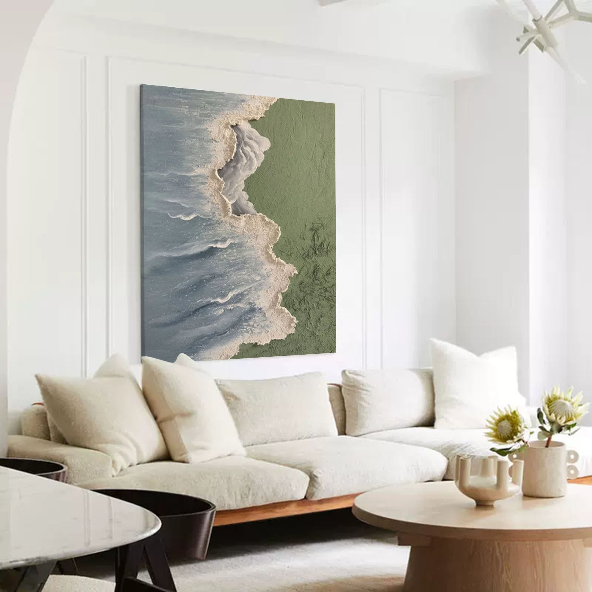 Coastal Relief - Ocean Wall Art 3D Textured Beach Canvas