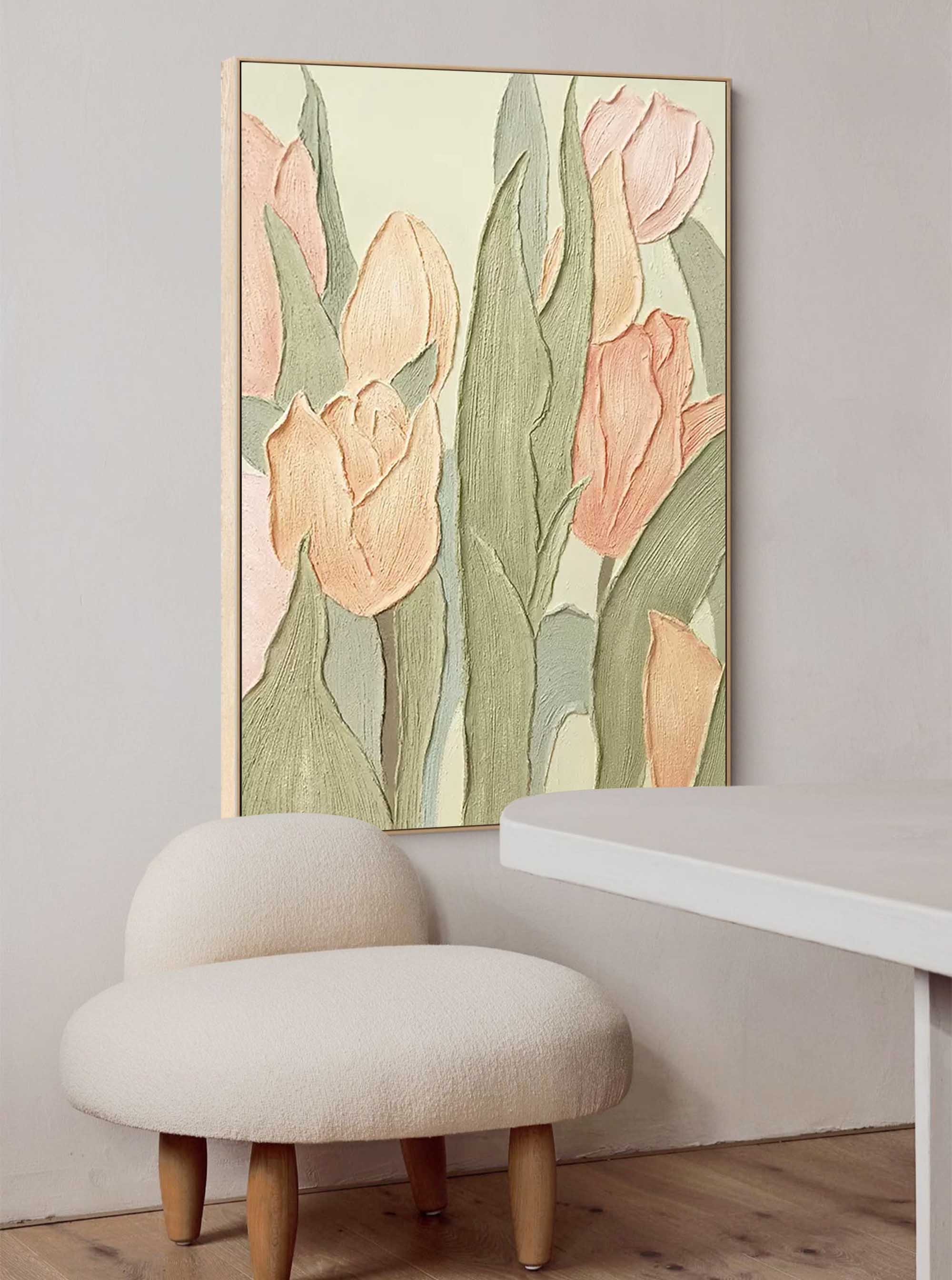 Spring Garden - Vintage Floral Tulip Wall Art for Shabby Chic Decor