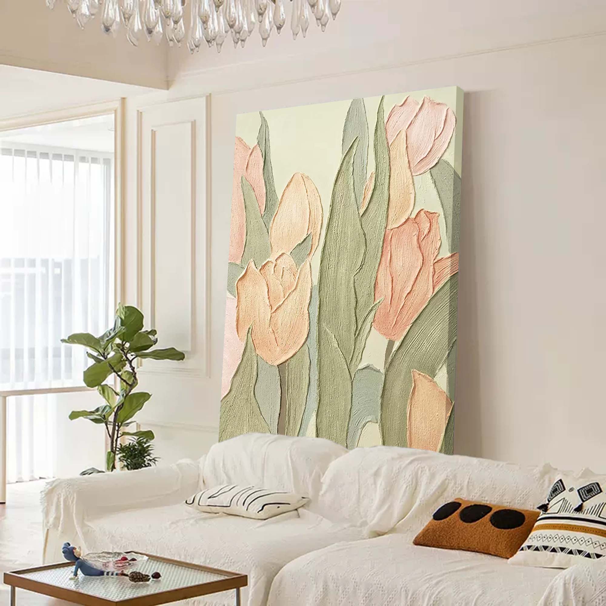 Spring Garden - Vintage Floral Tulip Wall Art for Shabby Chic Decor