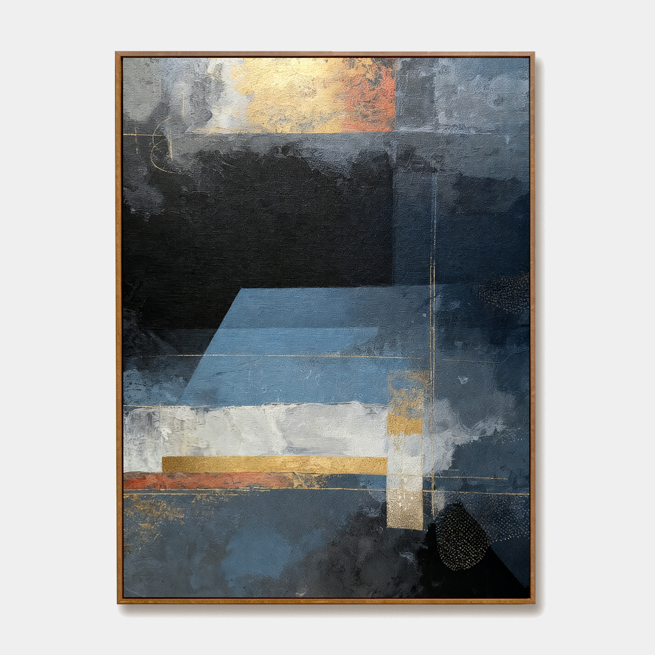 Midnight Blue Geometric Abstract Wall Art