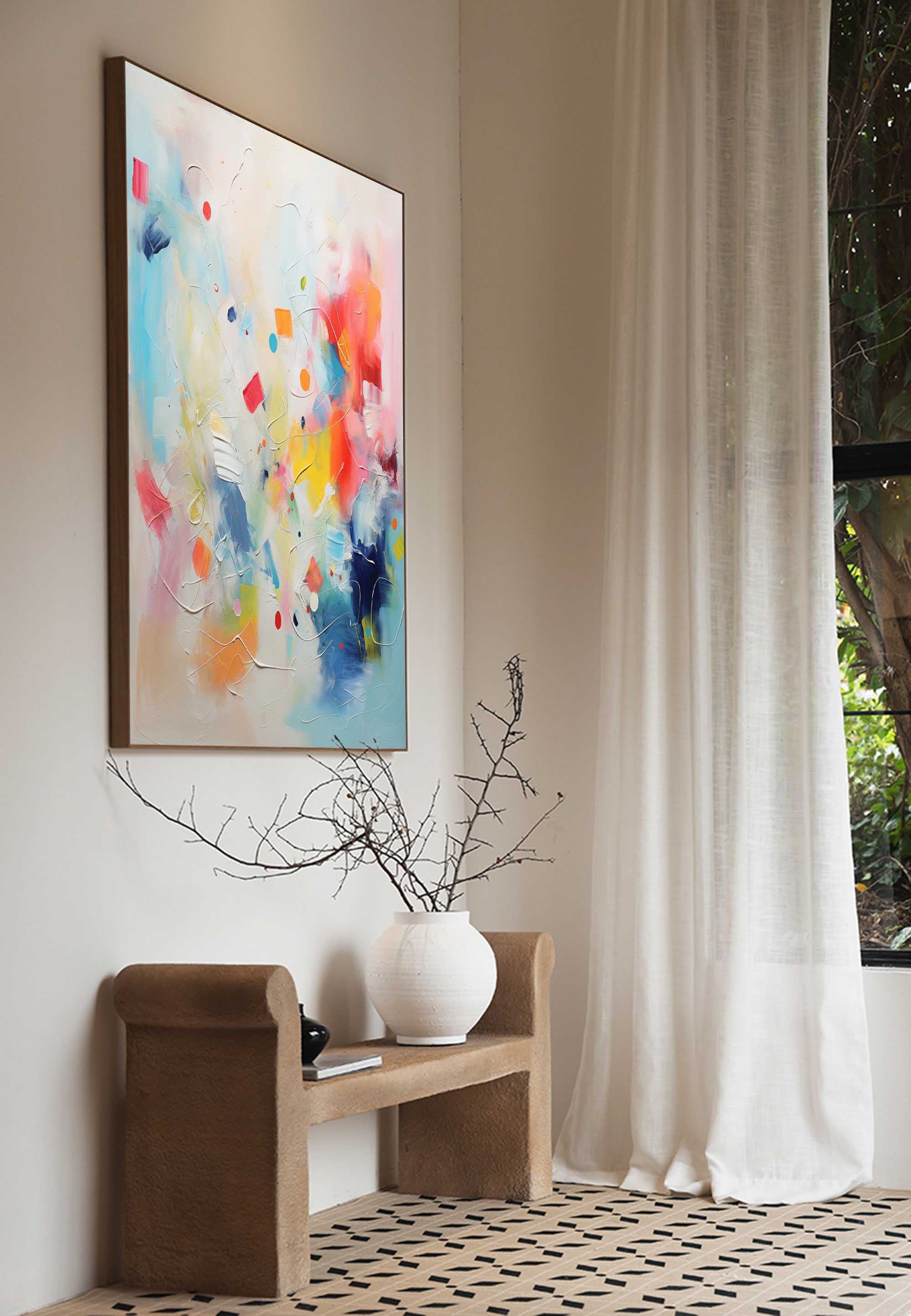 Joyful Chaos - Contemporary Abstract Art Painting, Colorful Modern Art