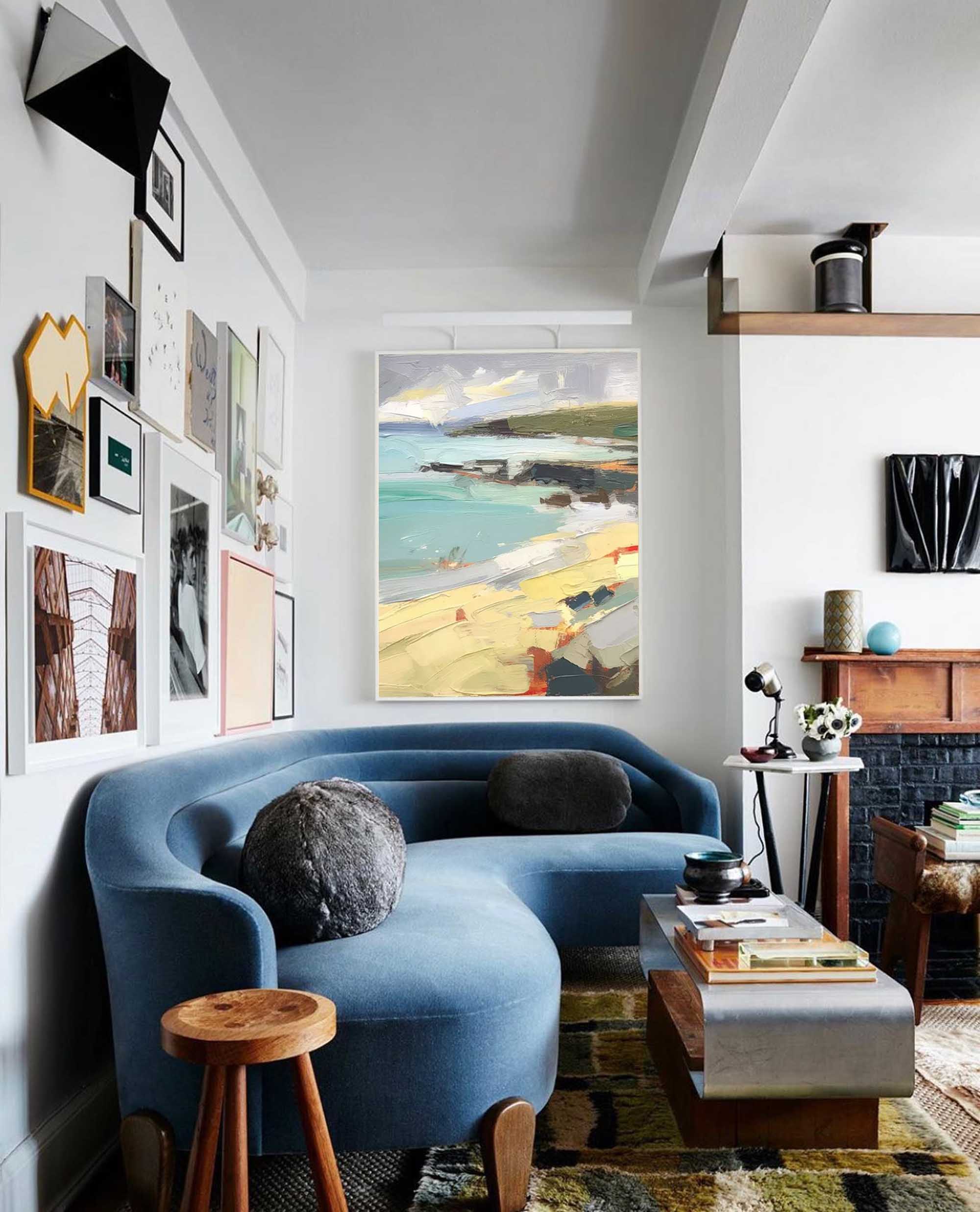 Coastal Daybreak - Textured Beach Oil Painting in Impressionist Style