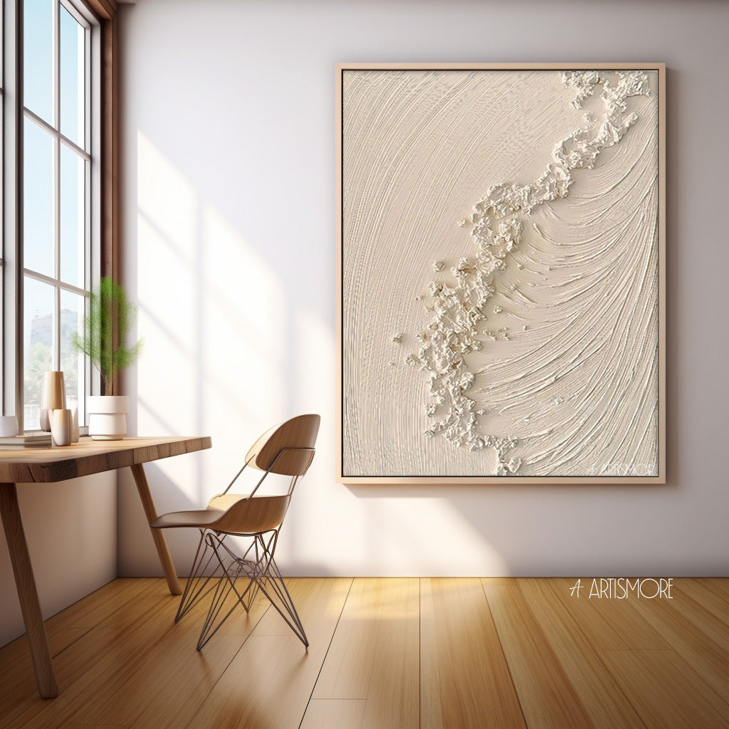 Zen Coast - Textured Beige Minimalist Wabi Sabi Wall Decor