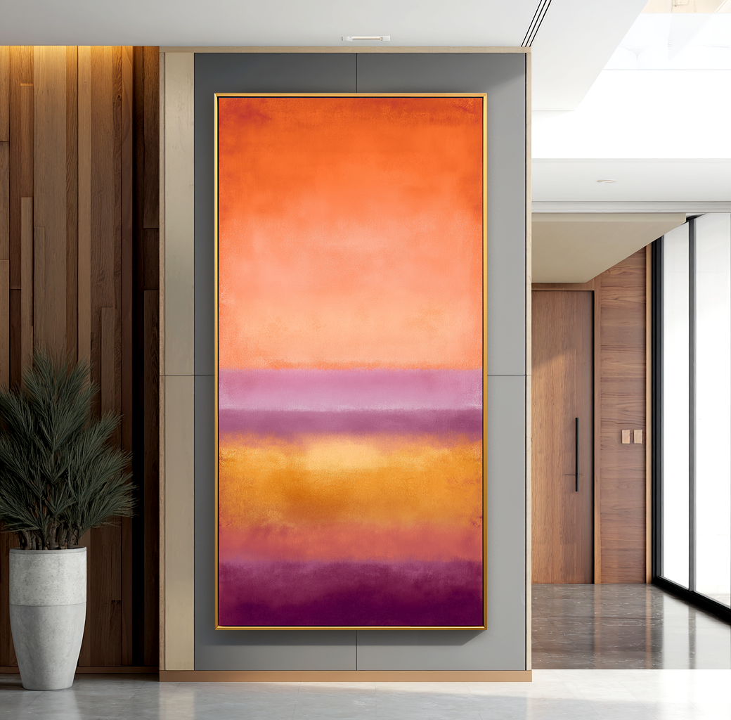 Sunset Glow Vertical Color Field Wall Art