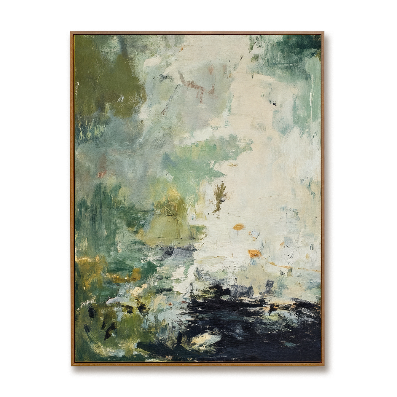 Misty Green Abstract Landscape Wall Art