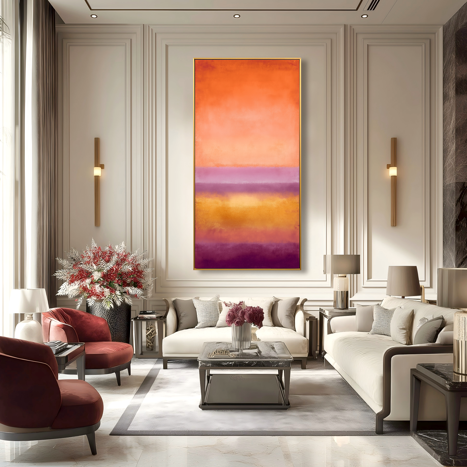Sunset Glow Vertical Color Field Wall Art