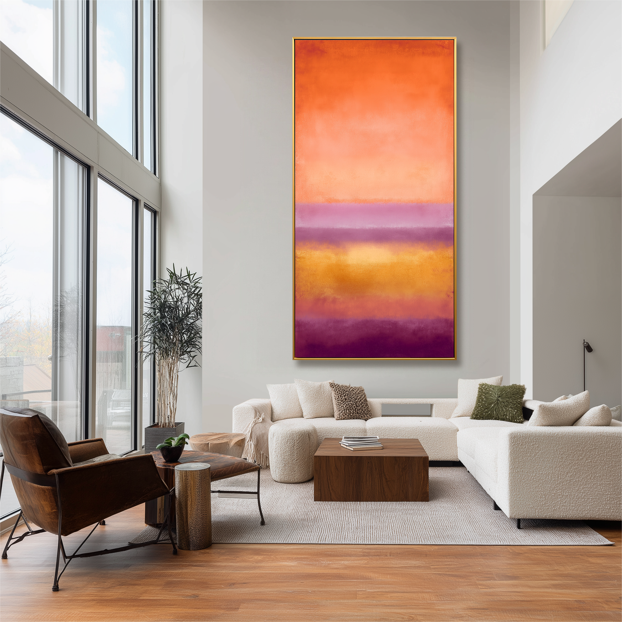 Sunset Glow Vertical Color Field Wall Art