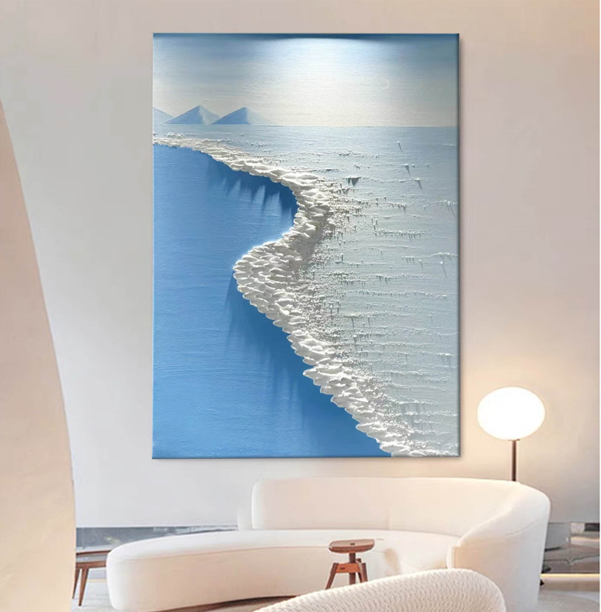 Arctic Shore - White Textured Wall Art 3D Coastal Painting