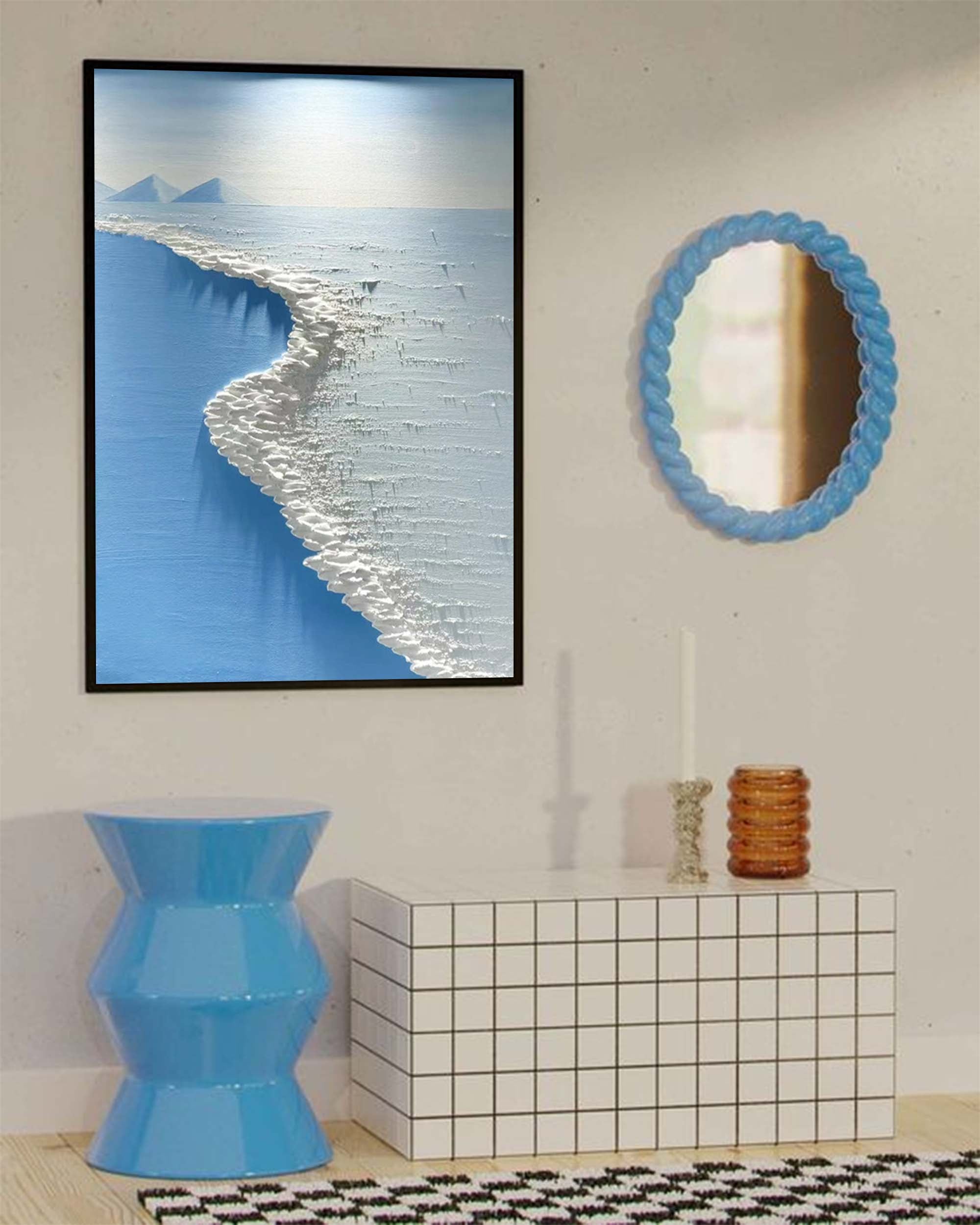 Arctic Shore - White Textured Wall Art 3D Coastal Painting
