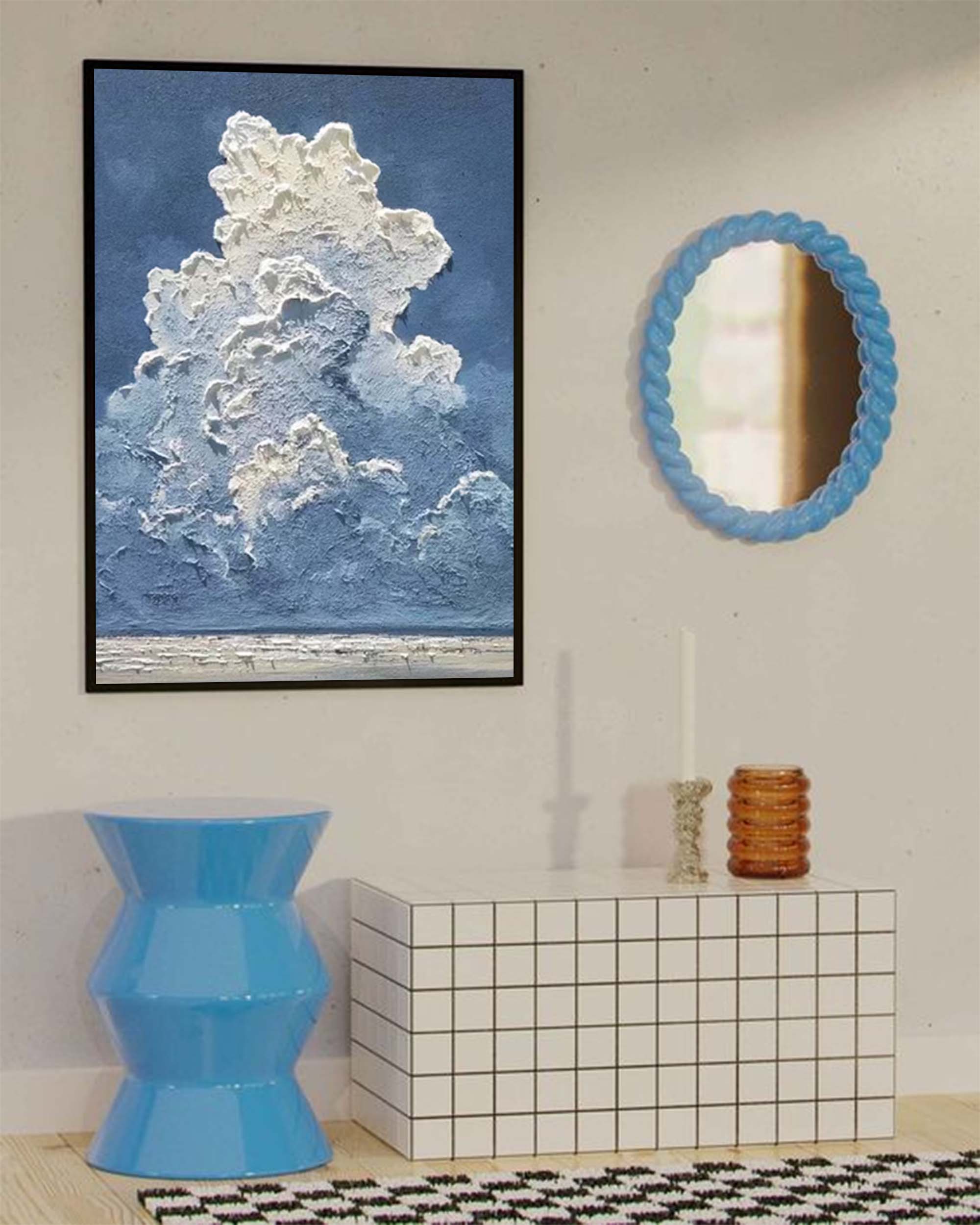 Cumulus - Sculptural Cloud 3D Wall Art Textured Canvas