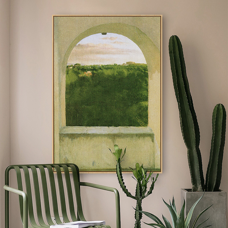 Tuscan Window - Vintage Wall Art Landscape Painting