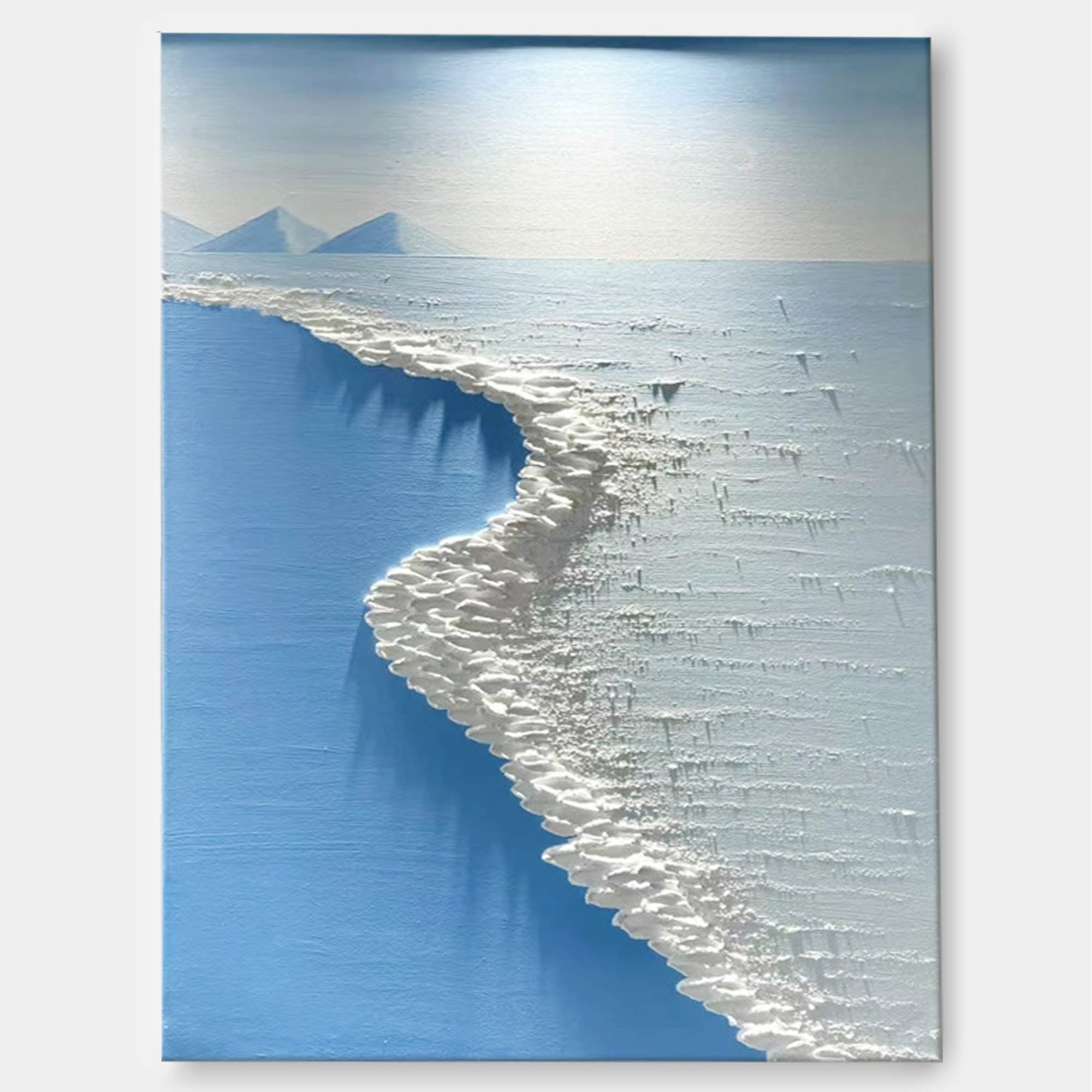 Arctic Shore - White Textured Wall Art 3D Coastal Painting