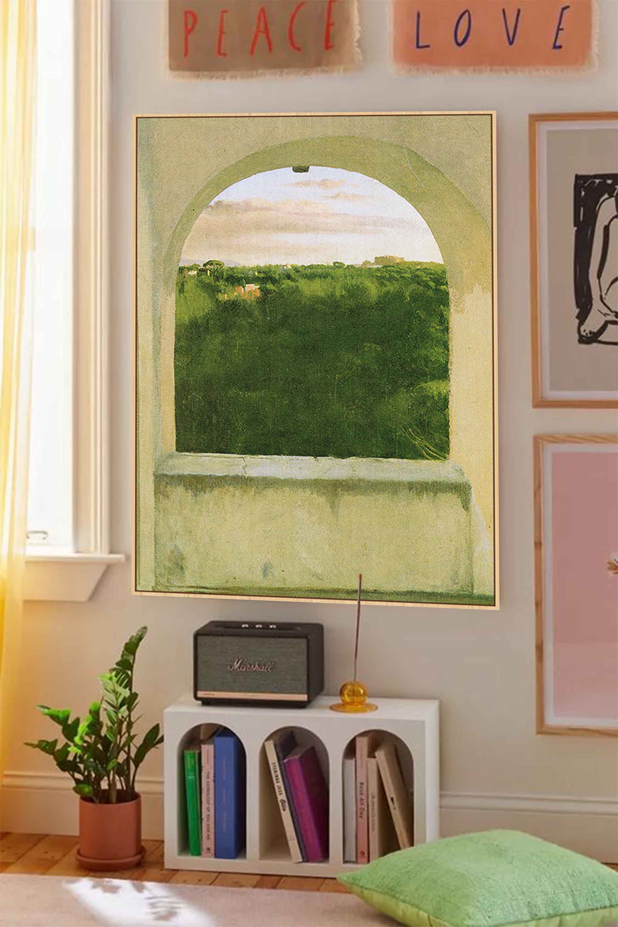 Tuscan Window - Vintage Wall Art Landscape Painting
