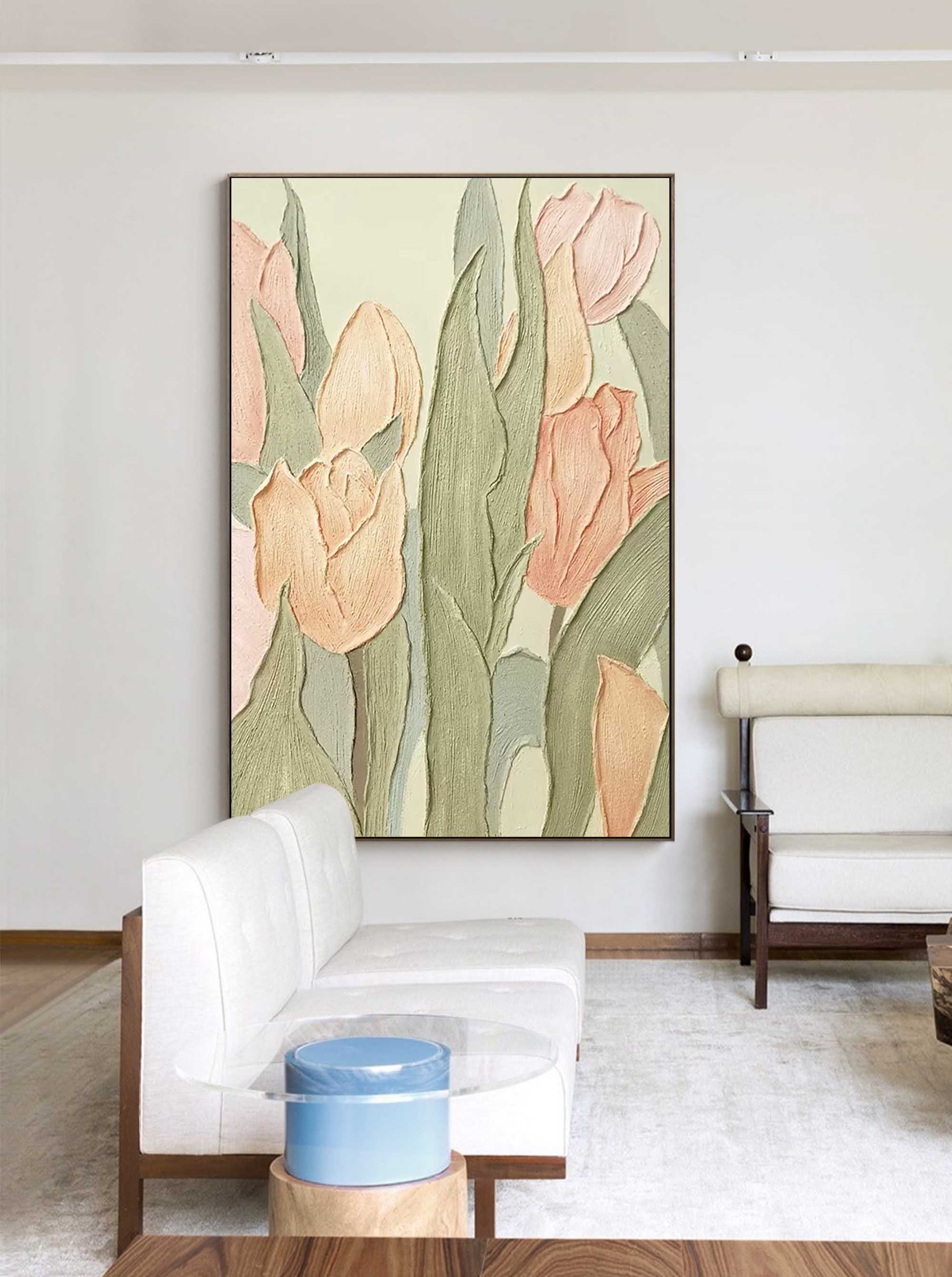 Spring Garden - Vintage Floral Tulip Wall Art for Shabby Chic Decor