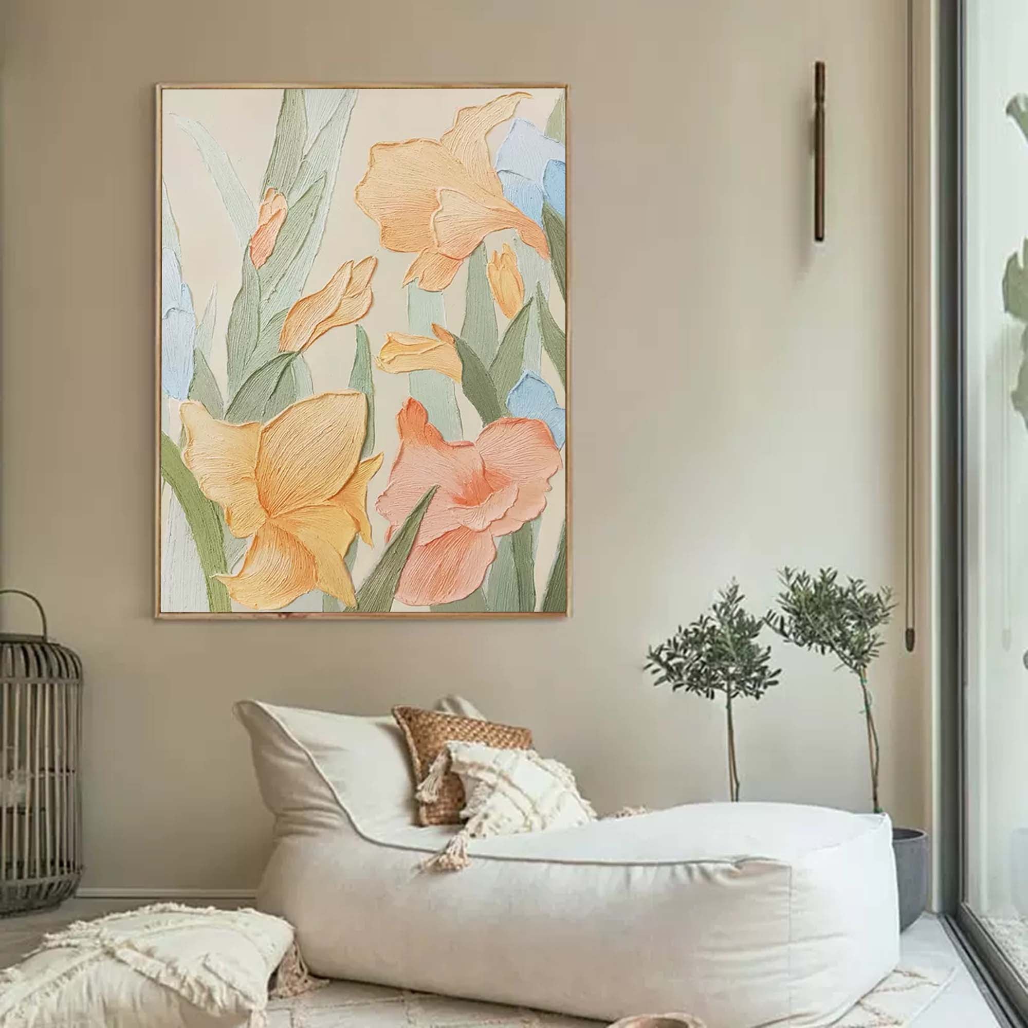 Pastel Garden - Textured Botanical Wall Art, Vintage Floral Painting