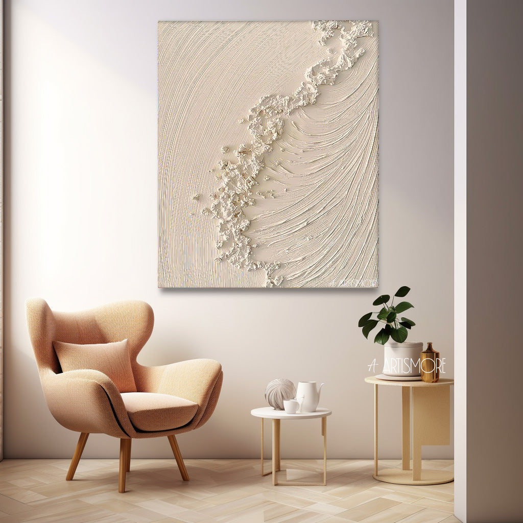 Zen Coast - Textured Beige Minimalist Wabi Sabi Wall Decor