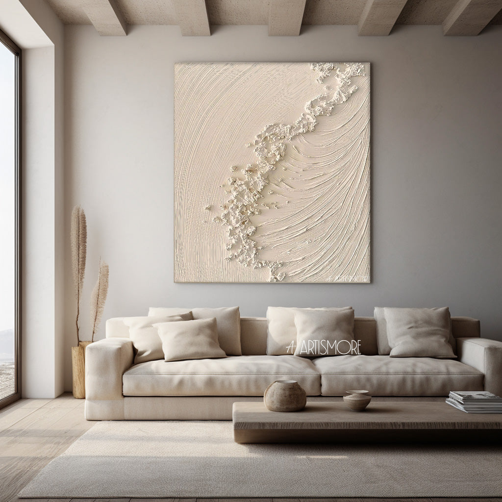 Zen Coast - Textured Beige Minimalist Wabi Sabi Wall Decor