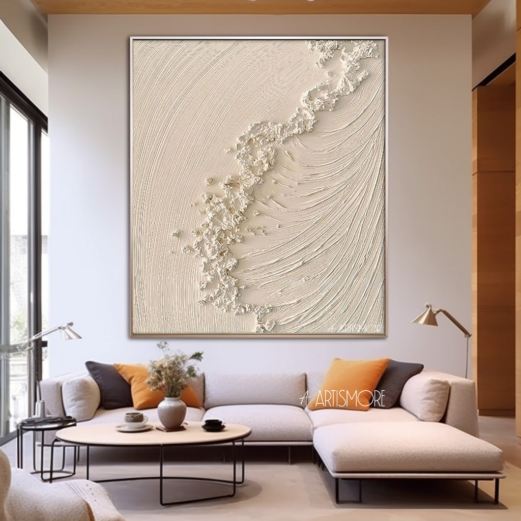 Zen Coast - Textured Beige Minimalist Wabi Sabi Wall Decor