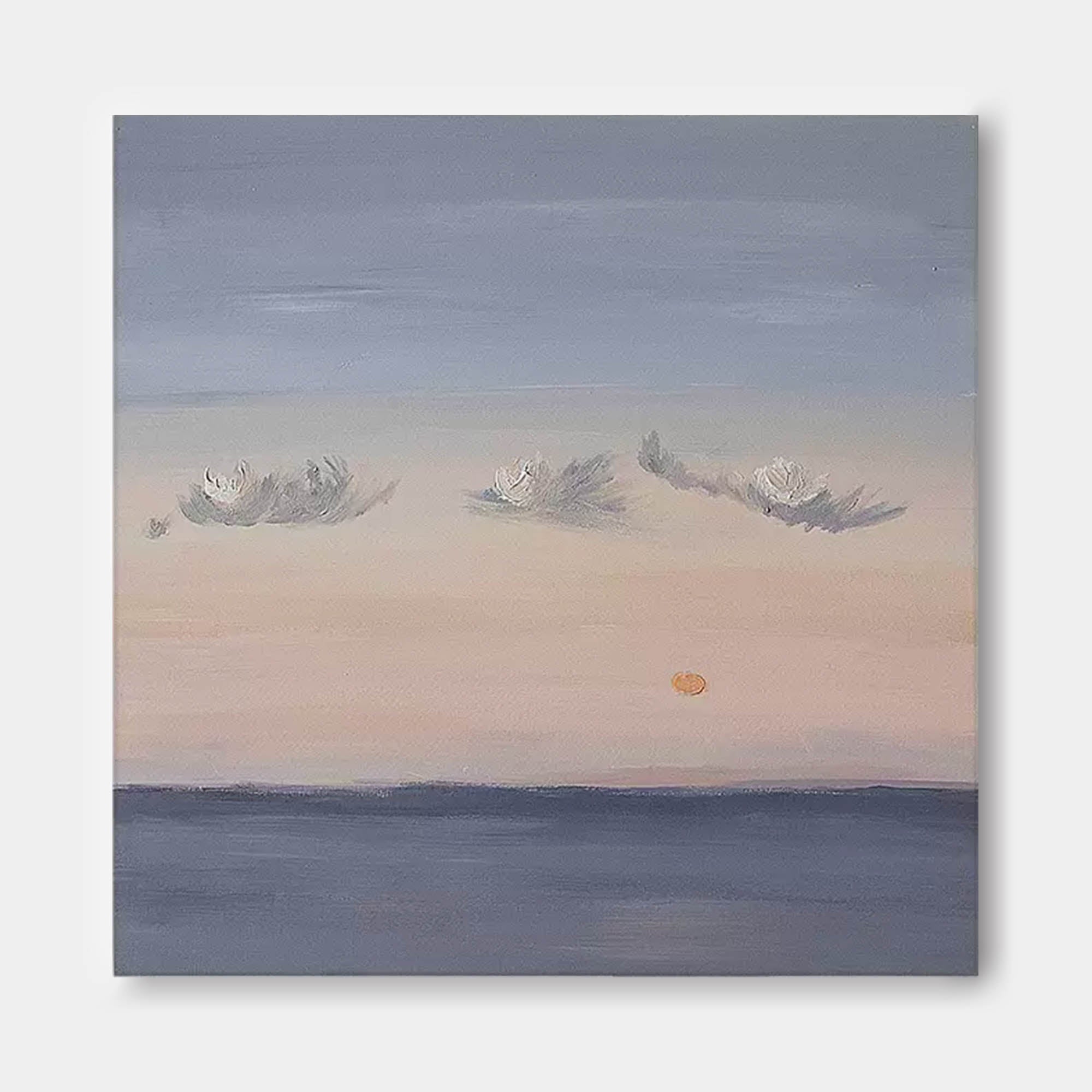 Morning Calm - Serene Minimalist Landscape Art of the Sea
