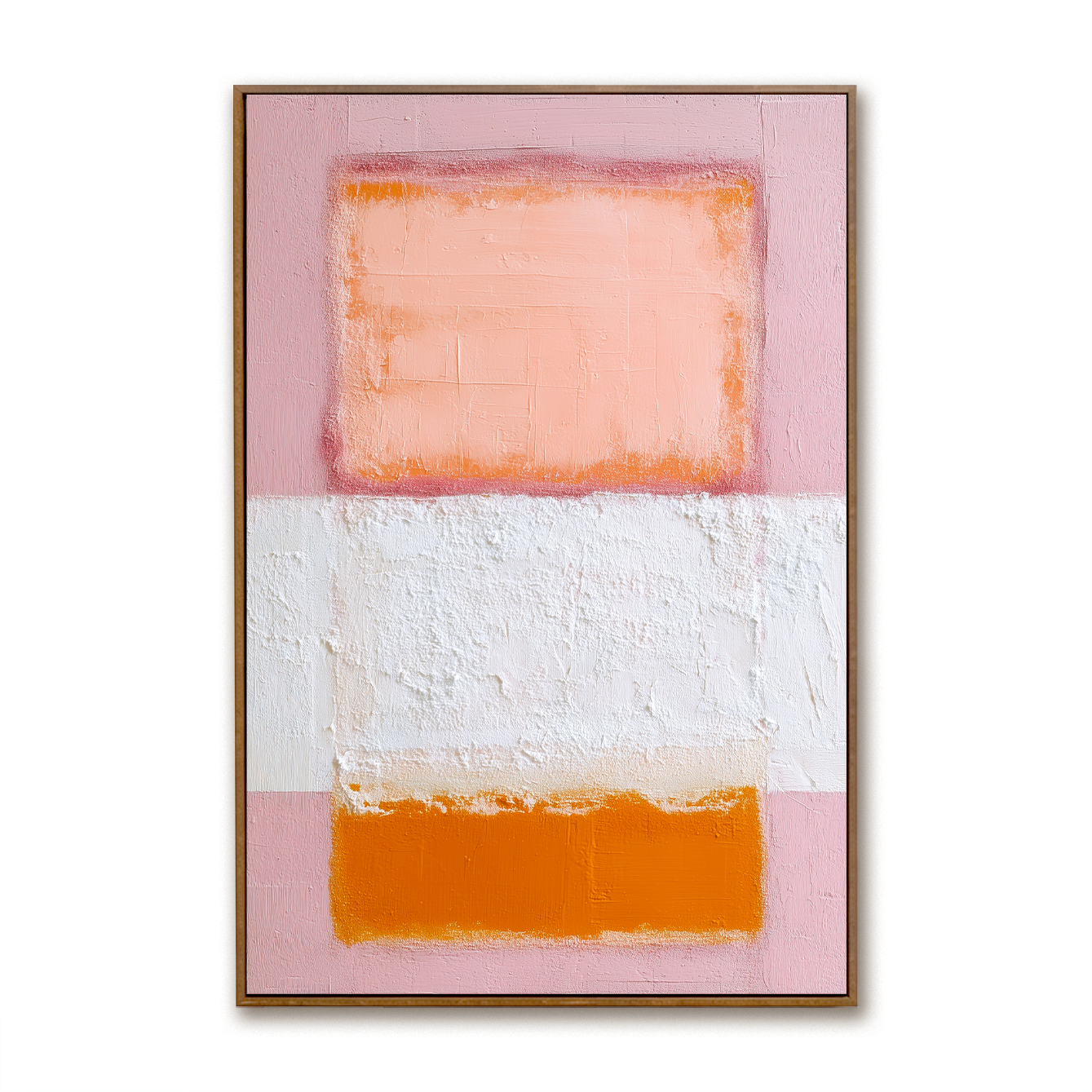 Peach Daylight Textured Color Block Wall Art