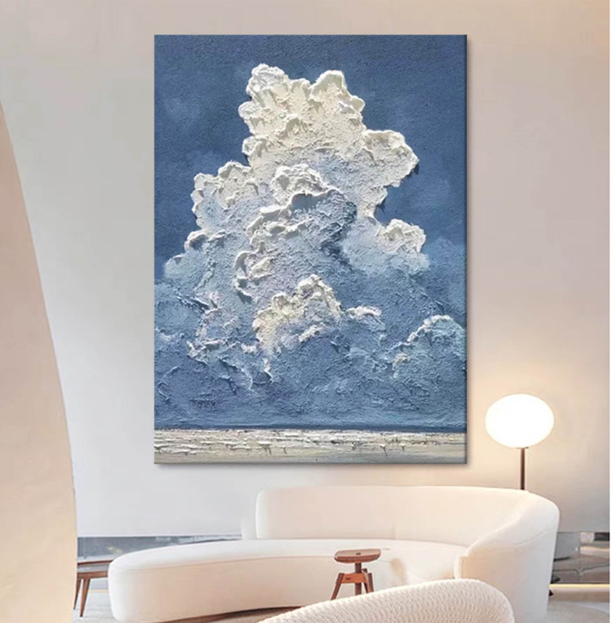 Cumulus - Sculptural Cloud 3D Wall Art Textured Canvas