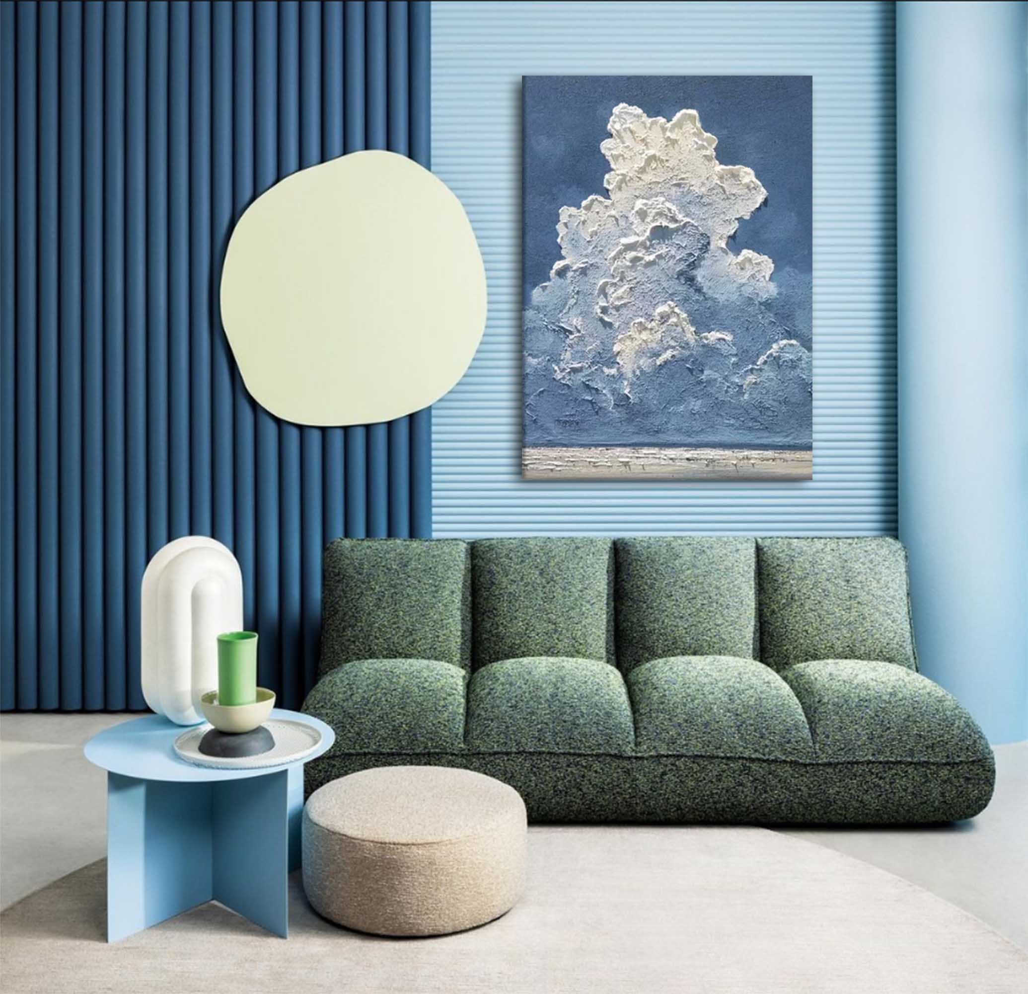 Cumulus - Sculptural Cloud 3D Wall Art Textured Canvas