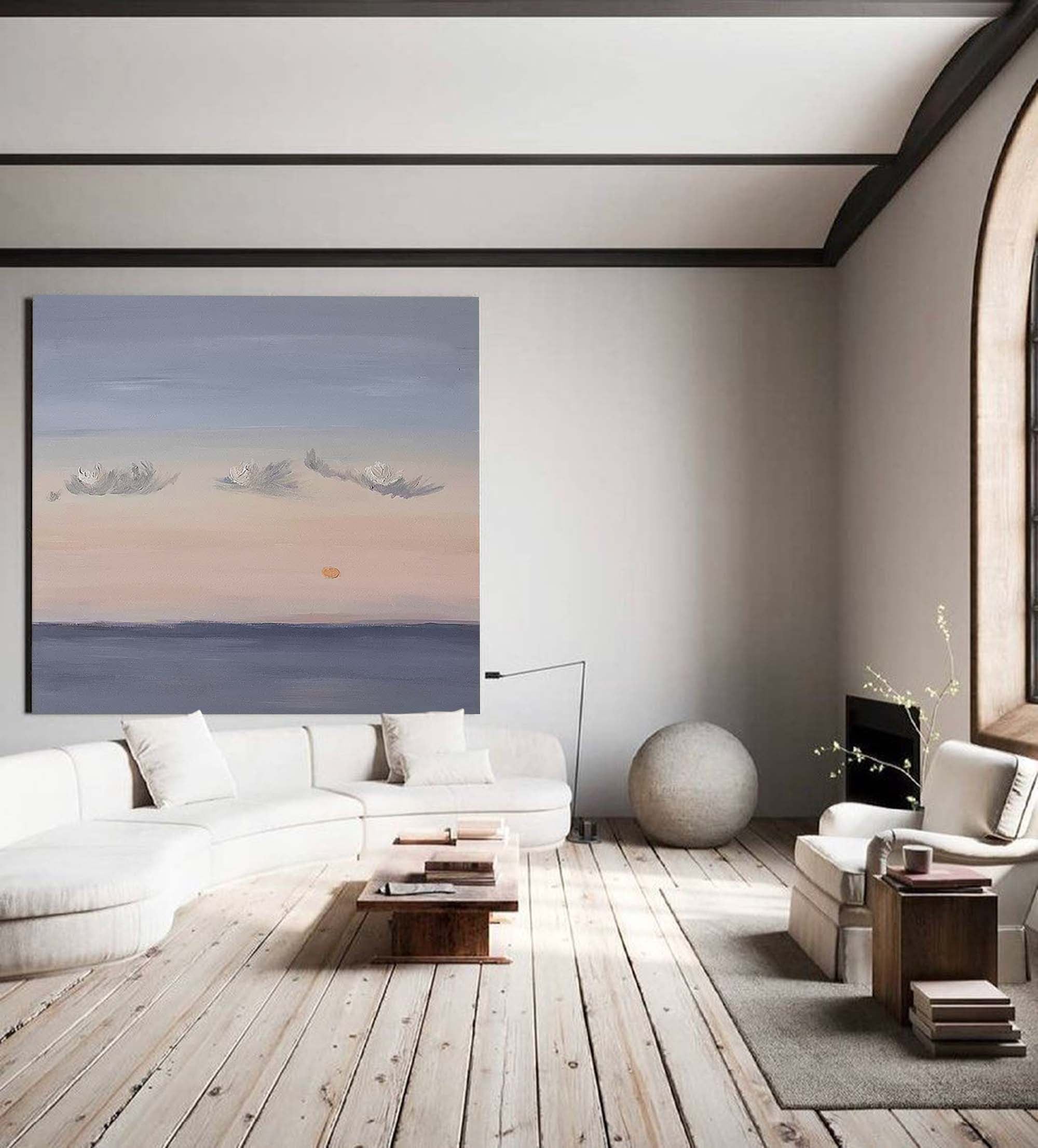 Morning Calm - Serene Minimalist Landscape Art of the Sea