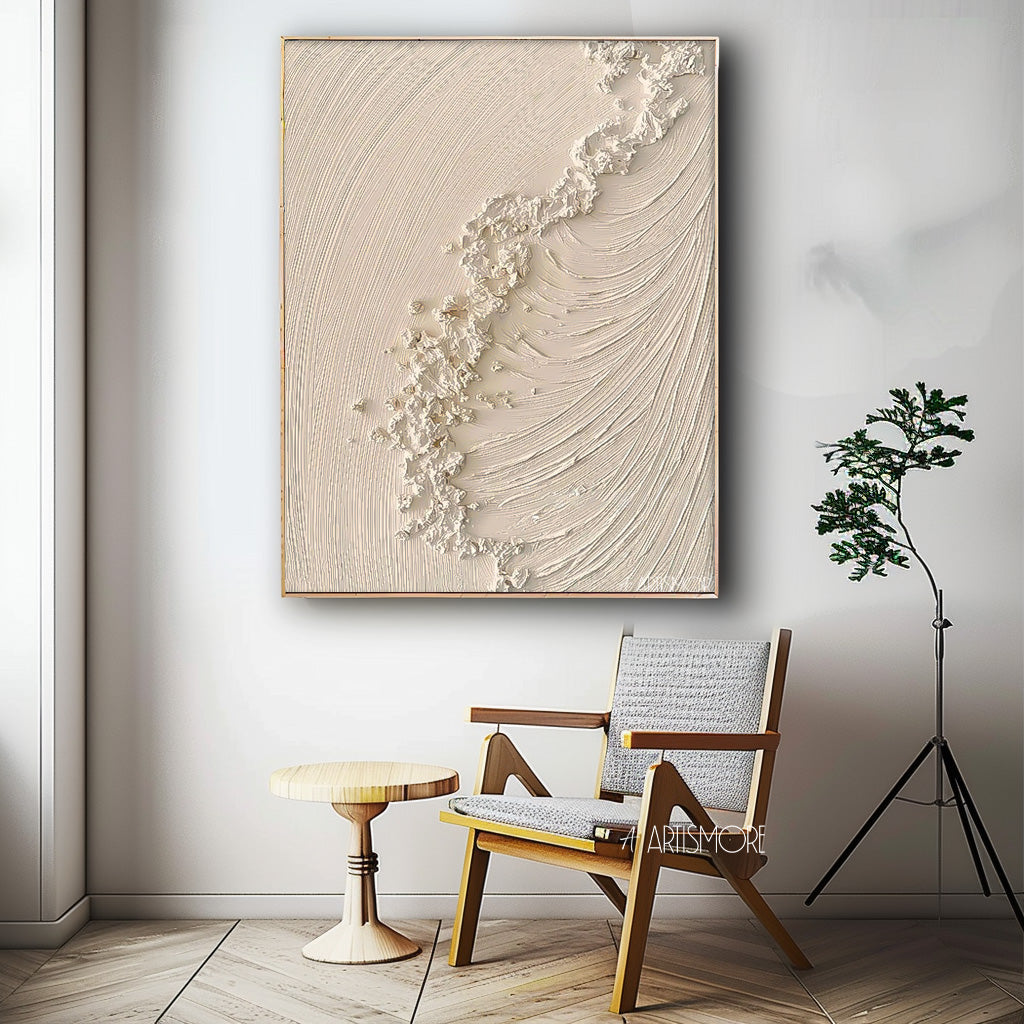 Zen Coast - Textured Beige Minimalist Wabi Sabi Wall Decor