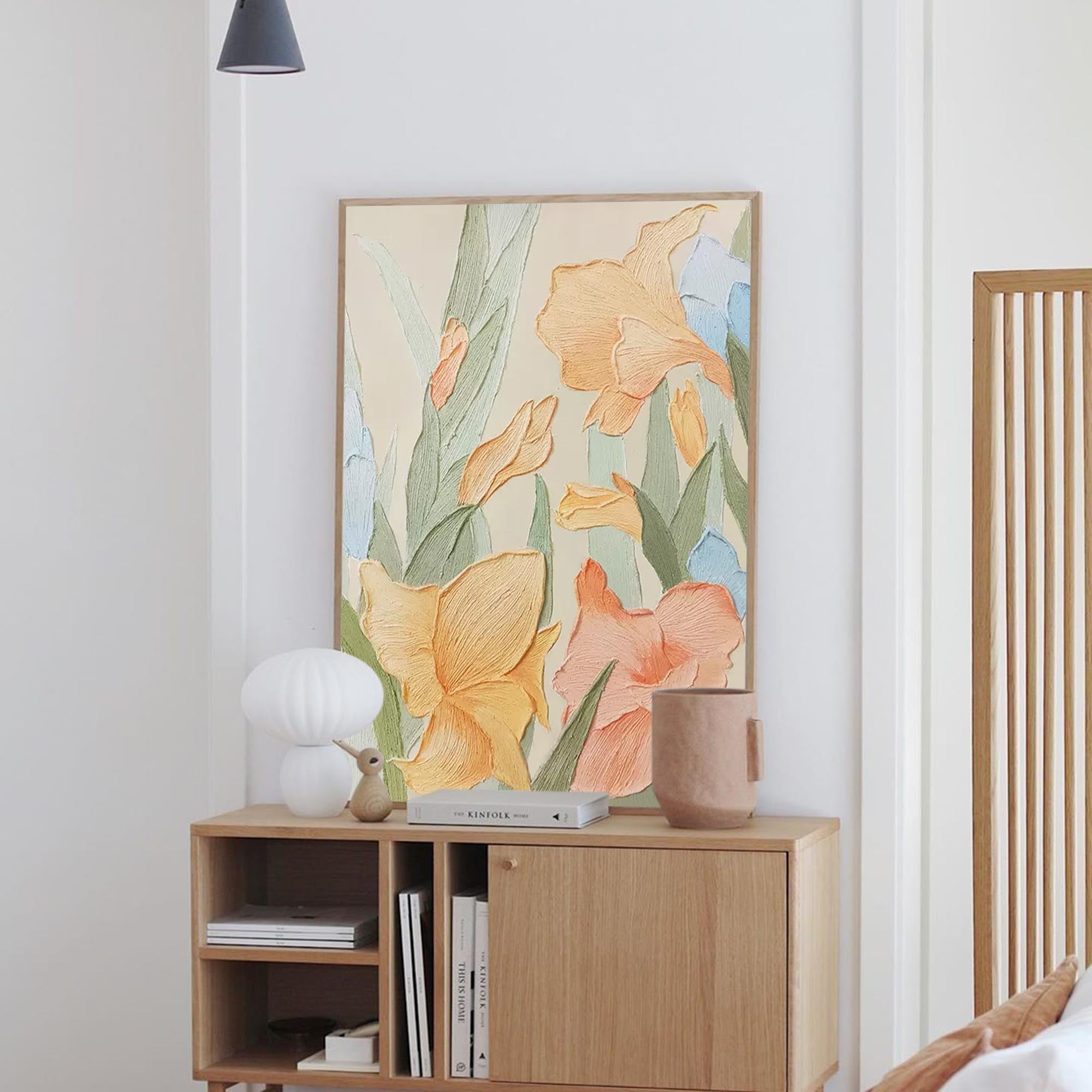 Pastel Garden - Textured Botanical Wall Art, Vintage Floral Painting